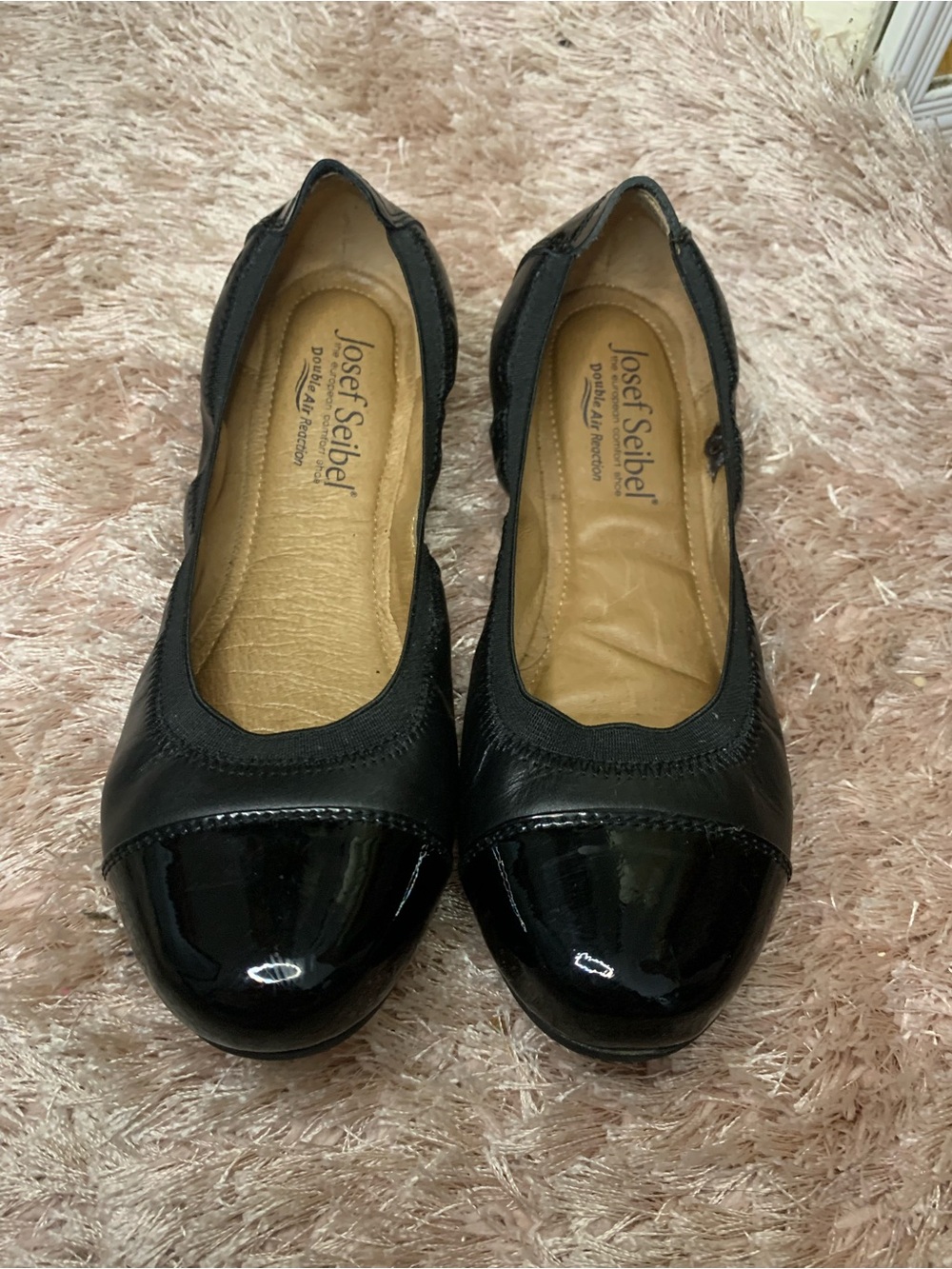 Black Leather Ballet Flats